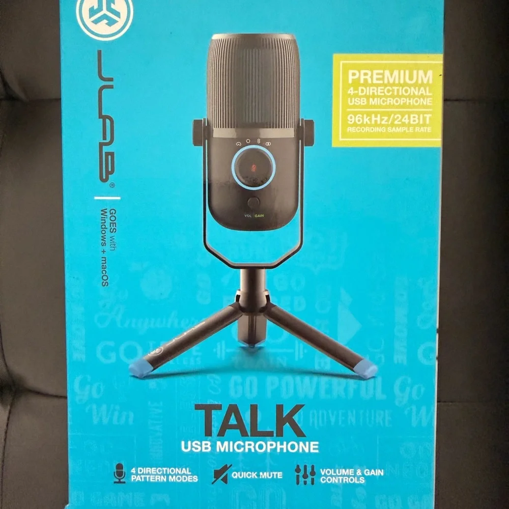 Jlab Talk USB Microphone - Black NIB
